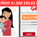 Bono 200 soles para niños
