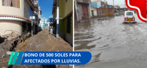 Bono de 500 soles para familias afectadas por lluvias