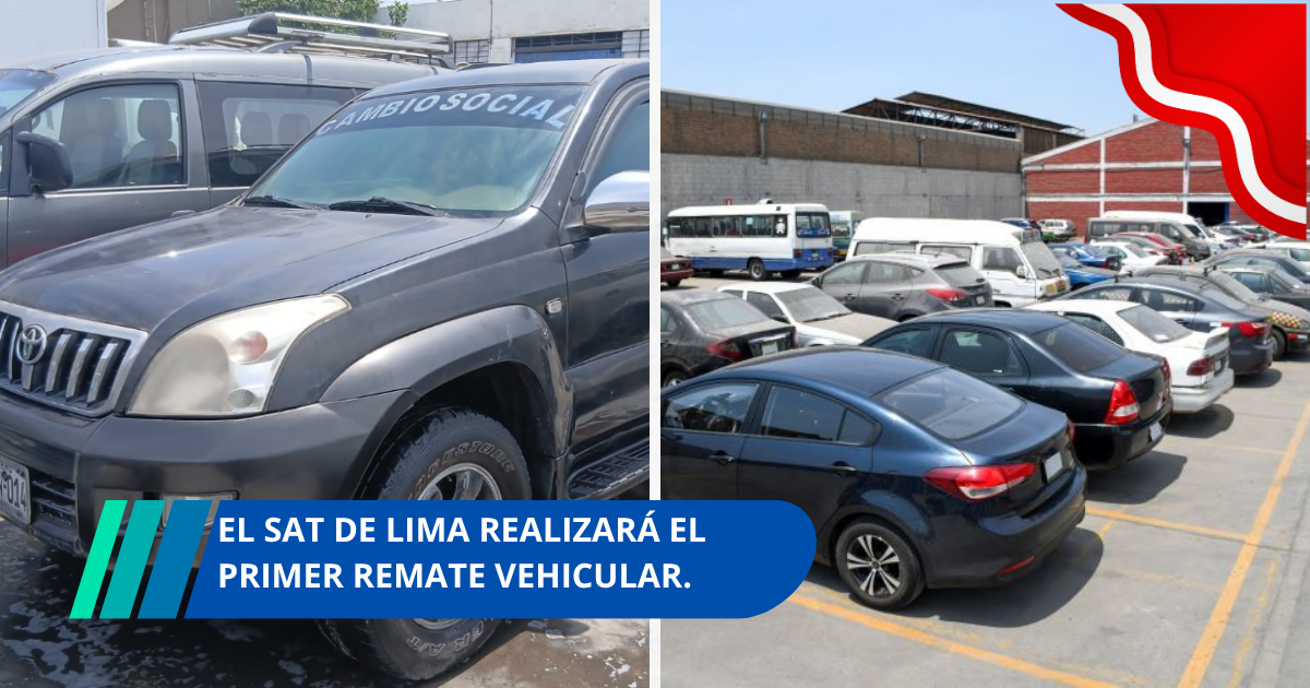 Remate vehicular del SAT de Lima de camionetas pick up, SUV Hatch backs y motocicletas