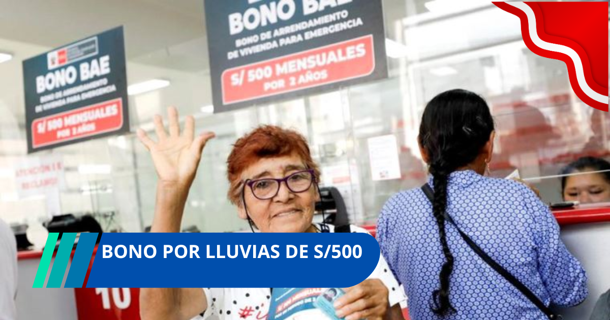 Bono para familias damnificadas por lluvias de S/500 al mes