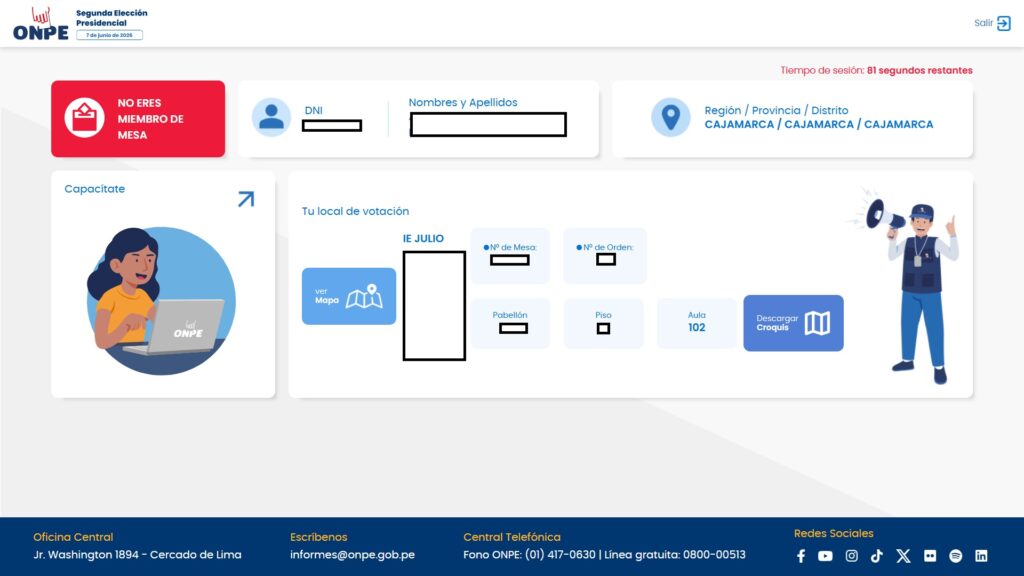 Conoce tu local de votación - Segunda vuelta 2026