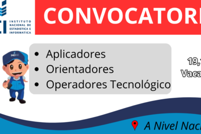 INEI requiere Aplicadores