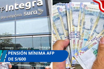 Pensión mínima AFP de S/600