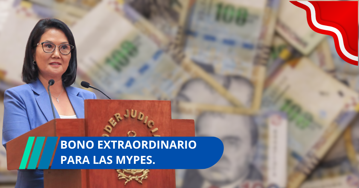 Keiko Fujimori anuncia nuevo bono para mypes para enfrentar alza del sueldo mínimo a S/1.300