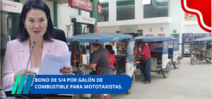 Bono de 4 por galón de combustible para mototaxistas