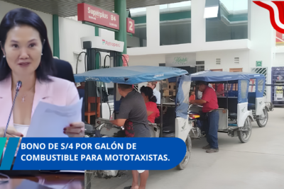 Bono de 4 por galón de combustible para mototaxistas