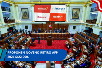 Proponen Noveno retiro AFP 2026 S/22,000