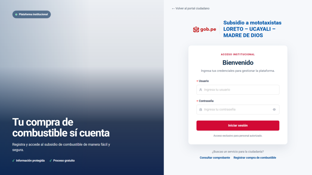 Subsidio a mototaxistas LORETO – UCAYALI – MADRE DE DIOS