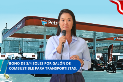 bono de 4 soles por galón de combustible para transportistas