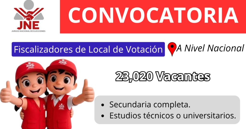 convocatoria Fiscalizadores de Local de Votación