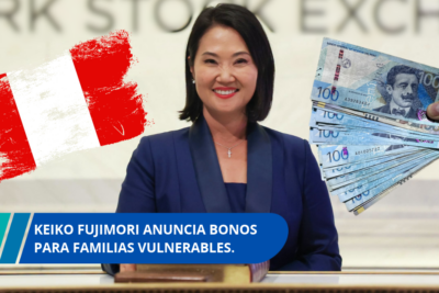 Keiko Fujimori anuncia bonos para familias vulnerables