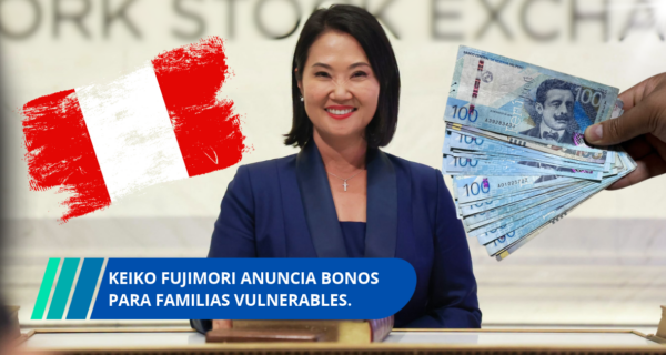 Keiko Fujimori anuncia bonos para familias vulnerables
