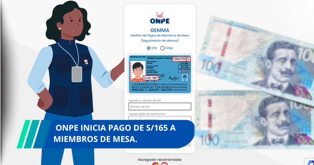 ONPE inicia pagos a miembros de mesa