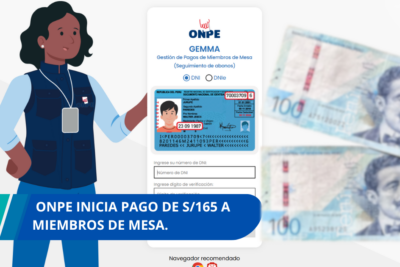 ONPE inicia pagos a miembros de mesa