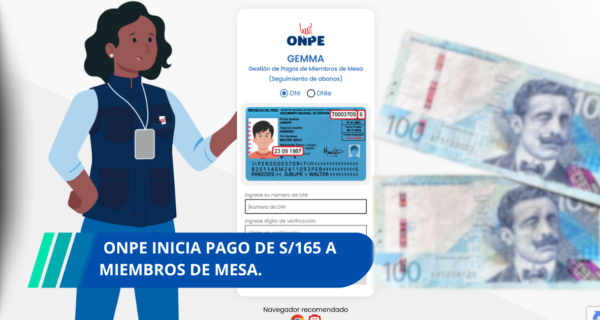 ONPE inicia pagos a miembros de mesa